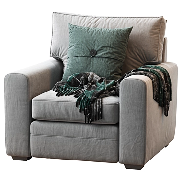 Pearce Square Armchair: Upholstered Elegance for Modern Living 3D model image 1 