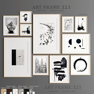 Versatile Art Frames with Various Sizes and Materials 3D model image 1 