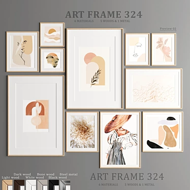 Versatile Art Frames in Various Sizes 3D model image 1 