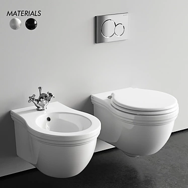 Galassia Ethos Wall-Hung WC & Bidet 3D model image 1 