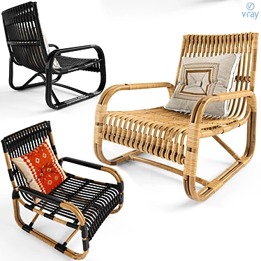 Sleek Curve Lounge Chair 3D model image 1 