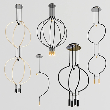 LIAISON SPLIAIX: Stylish LED Pendant Lights 3D model image 1 