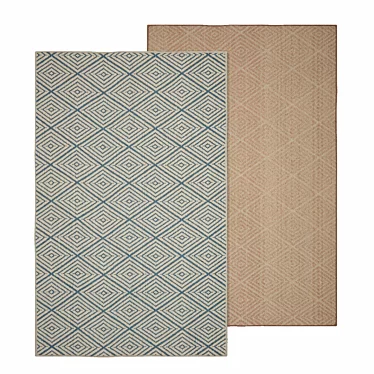 Coastal Chic Blue Trellis Rug 3D model image 1 