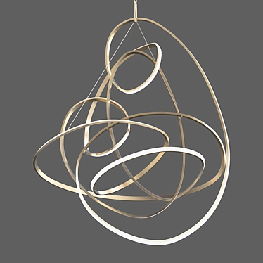 Sculptural Convolution Chandelier 3D model image 1 