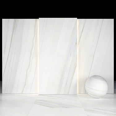 Elegant White Lasa Marble Tiles 3D model image 1 