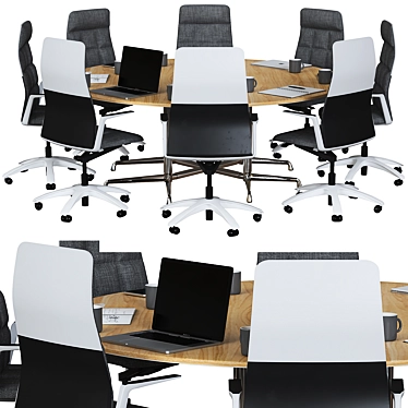 Optimized High Detail Conference Table 3D model image 1 