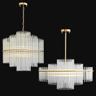 Exquisite Elegance: Forte & Nocturne Chandelier 3D model image 1 