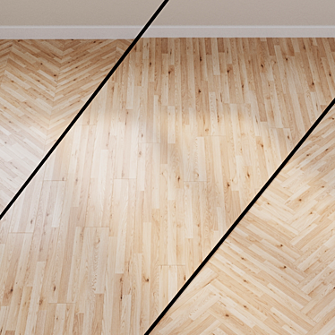 French Oak Chevron Plank Flooring 3D model image 1 