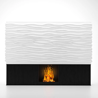 Modern Electric Fireplace - 4000 x 600 x H3000 mm 3D model image 1 