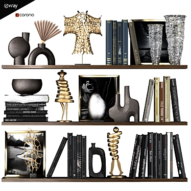 Modern Decorative Shelf Set 3D model image 1 