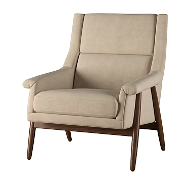 Timeless Luxury: RH Milo Baughman Leather Chair 3D model image 1 