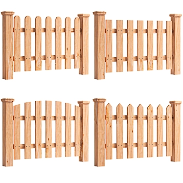 Versatile Garden Fence Set (2 Colors) 3D model image 1 