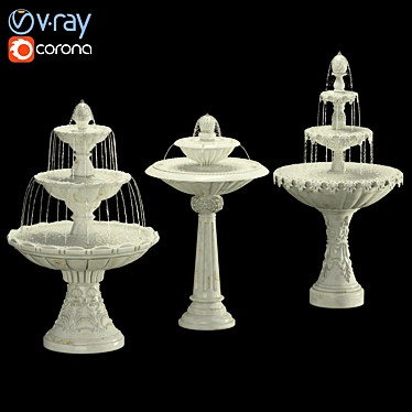 Elegant Fountain Set 3D model image 1 