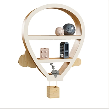 Adorable Hot Air Balloon Shelf 3D model image 1 