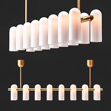 Frost Glass Colonnade Chandelier 3D model image 1 