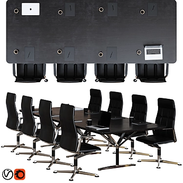 Optimized High Detail Conference Table 3D model image 1 