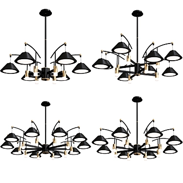 Elegant Ardis Chandeliers Set 3D model image 1 