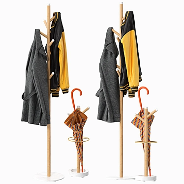 Elegant Grace Mango Coat Rack 3D model image 1 