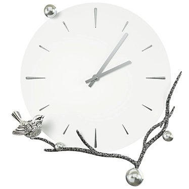 Terra Branch Steel and Marble Wall Clock 3D model image 1 