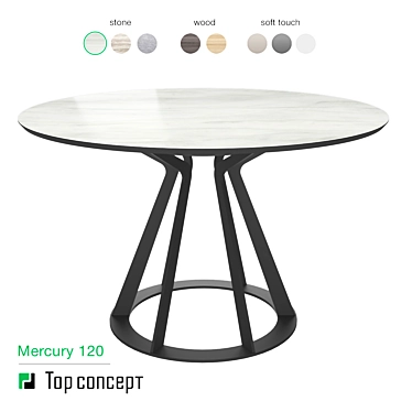 Sleek Metal Round Table 3D model image 1 