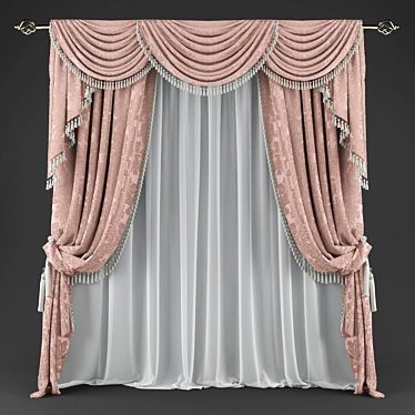 Elegant Polys and Verts Curtains 3D model image 1 