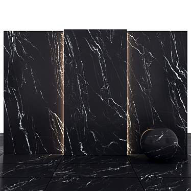 Elegant Black Marble Slabs 3D model image 1 