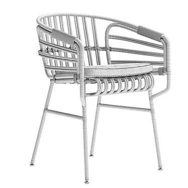 Coastal Chic Rattan Chair 3D model image 1 