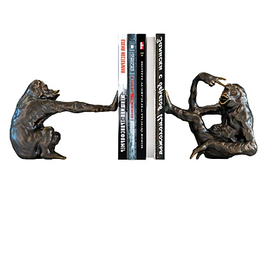 Playful Monkey Bookend Set 3D model image 1 