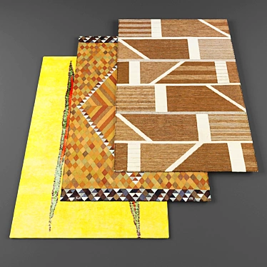 Contemporary Rugs Set: High-Resolution Textures 3D model image 1 