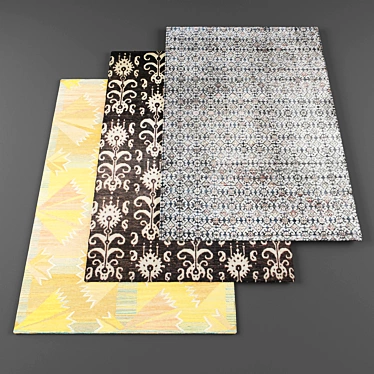 Premium Texture Carpets - 5 Piece Set 3D model image 1 
