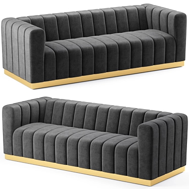 Marlon Velvet Sofa: Luxurious Elegance for Your Home 3D model image 1 