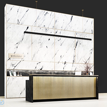 Modern Reception Desk Design 3D model image 1 