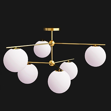 Sleek Sphere Stem Chandelier 3D model image 1 