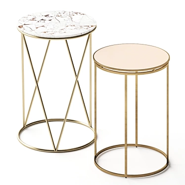 Belle and Melena Side Tables: Elegant and Versatile 3D model image 1 