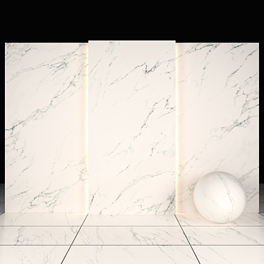 White Statuary Marble: Elegant Textured Tiles 3D model image 1 