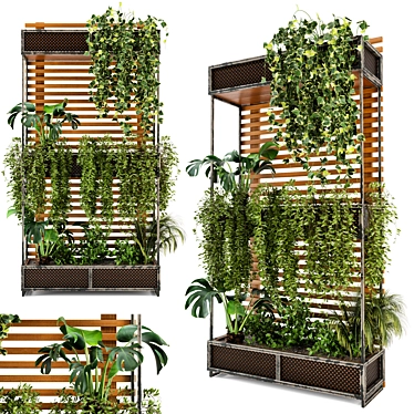 Vertical Pallet Planter Set - Outdoor Plants 3D model image 1 