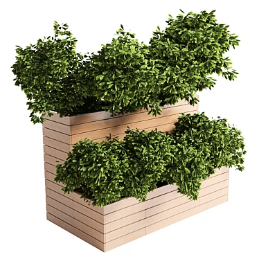 Outdoor Wood Box Plant - 14 3D model image 1 