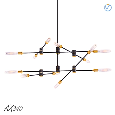 Industrial Style Metal Chandelier 3D model image 1 