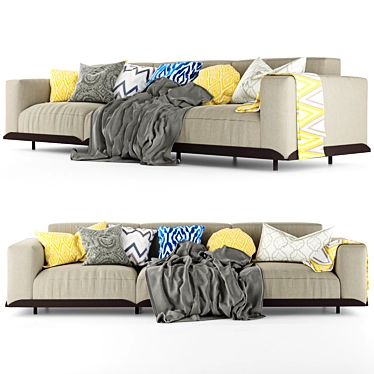 Elegant Arflex Claudine Sofa 3D model image 1 