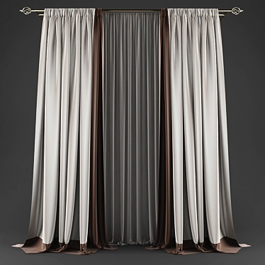 Elegant Polys Curtains 3D model image 1 