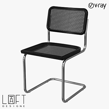Rattan and Ash Chair: Stylish and Comfortable 3D model image 1 