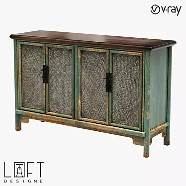 Industrial Rattan Chest: LoftDesigne 80533 3D model image 1 