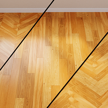 Traditionally Natural Oak Parquet Board 3D model image 1 