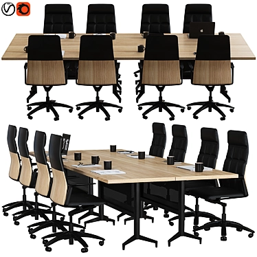 Sleek Executive Conference Table 3D model image 1 