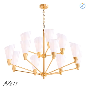 Vintage American Style Ceiling Chandelier 3D model image 1 