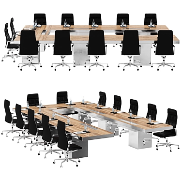 Sleek Conference Table 3D model image 1 