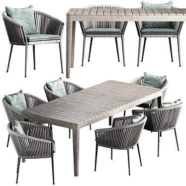 Elegant Muse Dining Set 3D model image 1 