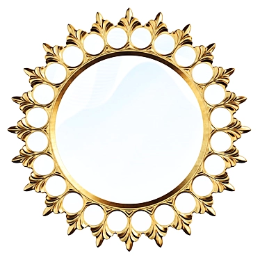 Luxury Gold Round Mirror 3D model image 1 