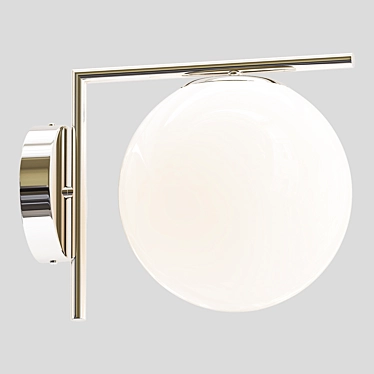 Elegant White Ball Wall Sconce 3D model image 1 