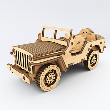 Wooden Car Construction Kit 3D model image 1 